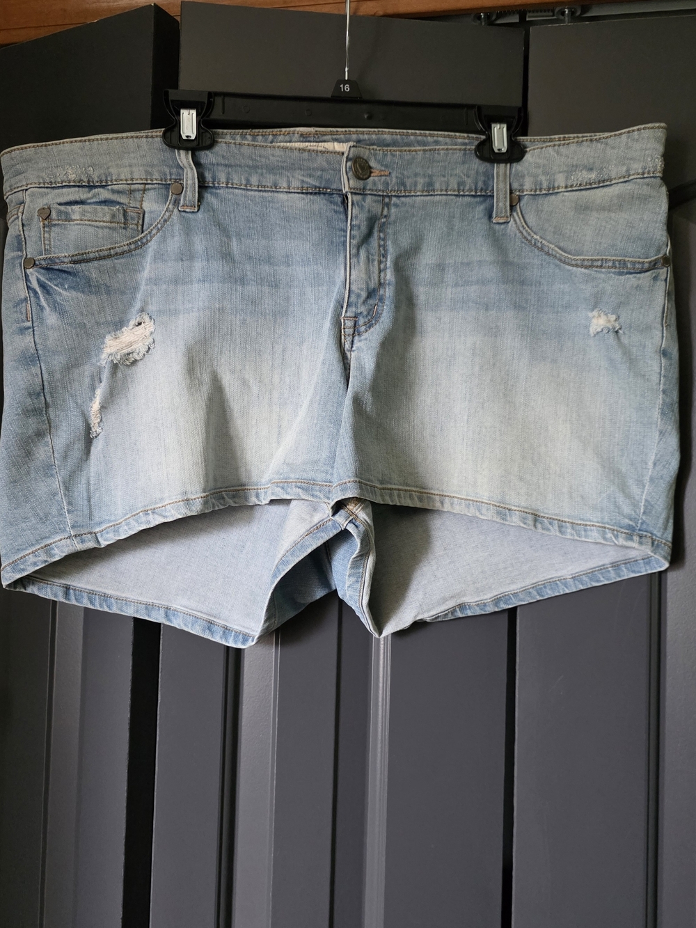 torrid Light Blue Distressed Denim Shorts